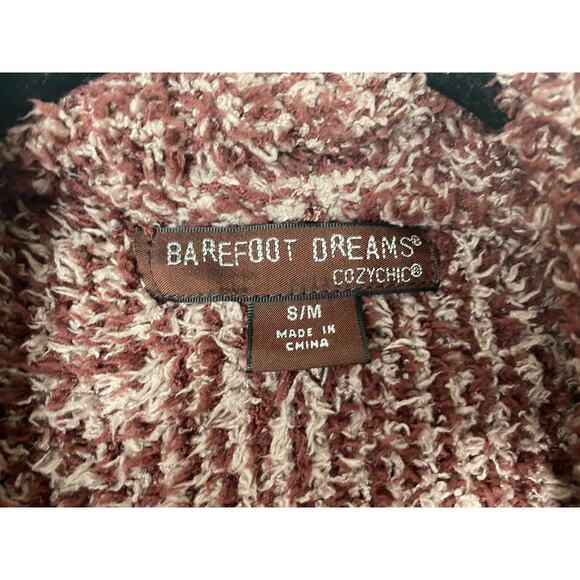 BAREFOOT DREAMS CARDIGAN S / M COZYCHIC COCOON SWEATER ROSEWOOD VINTAGE ROSE RED - Picture 4 of 10